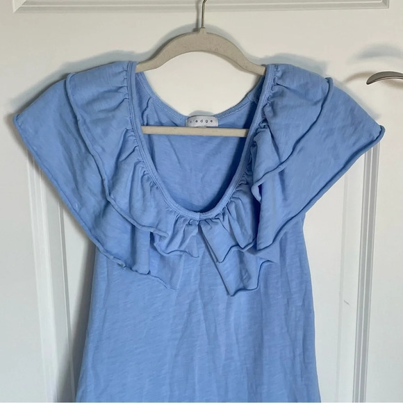 S'edge Blue Cotton Knit Ruffled Midi Dress - 29789 - Picture 3 of 16